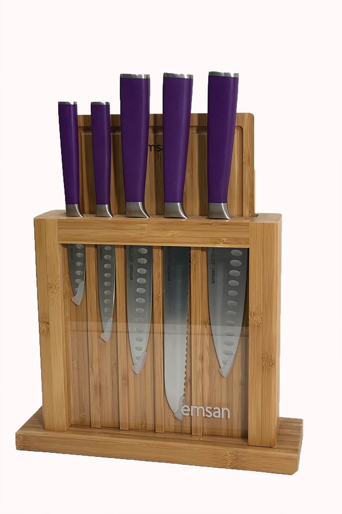 ست چاقوی آشپزخانه 7 پارچه امسان مدل Emsan Matriks Mor